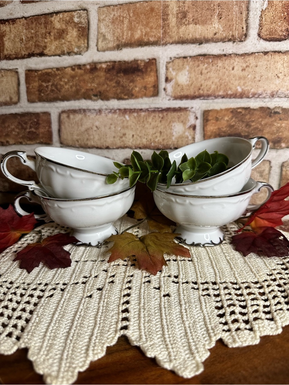 Vintage Bristol Fine China Nobility Porcelain Teacups Set of 4
